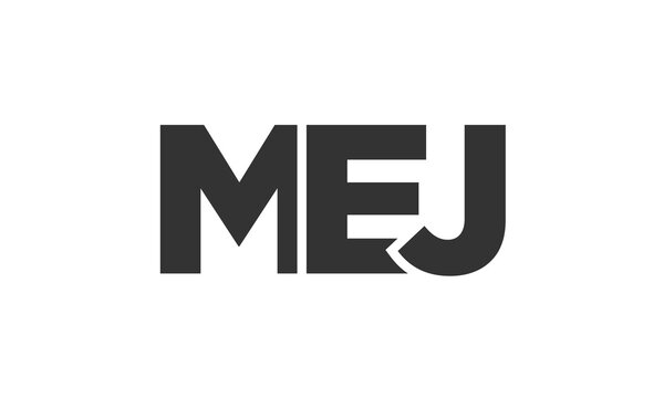 MEJ logo design template with strong and modern bold text. Initial based vector logotype featuring simple and minimal typography. Trendy company identity.