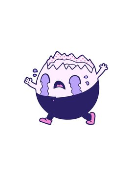 splitting effect animation of humpty dumpty cartoon