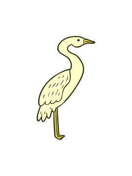 changing color animation of cartoon stork