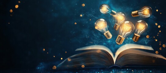 Unveiling the power of knowledge: lightbulbs emerging from an open book