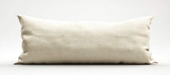 Cozy linen lumbar pillow against a soft white backdrop in a studio setting