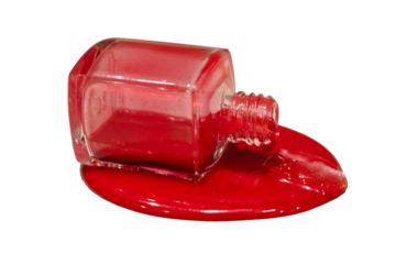 Spilled red nail polish