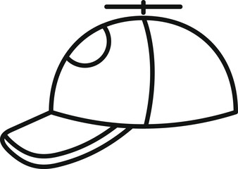 Propeller hat simple line icon illustrating playful headwear and a toy propeller