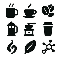 Collection of coffee supplies and graphics viewed against PageBackground