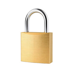 Fototapeta premium A close-up view of a golden padlock, its shiny surface reflecting light