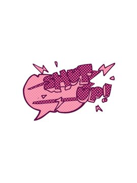 pressure popping animation of freehand drawn comic book speech bubble cartoon shut up symbol