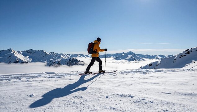 skier in the mountains