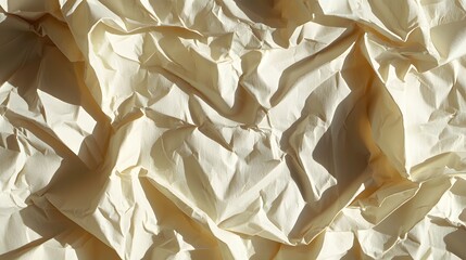 Textured Paper Abstraction: A detailed close-up of crumpled paper, revealing an intricate tapestry of shadows and texture.