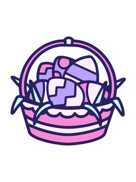 jiggle motion animation of easter basket with eggs