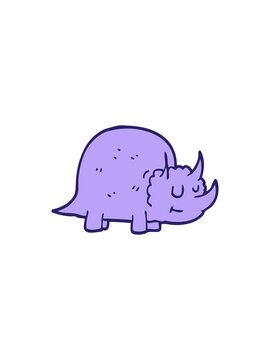splitting effect animation of a cartoon doodle prehistoric dinosaur