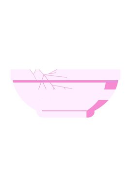 bobbing motion animation of cracked bowl graphic vector illustration icon