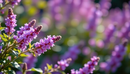 Beautiful Blooming Purple Flowers with Soft Focus Background in a Vibrant Garden Environment