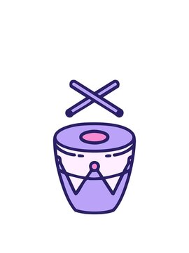 stretching up animation of traditional brazilian drum
