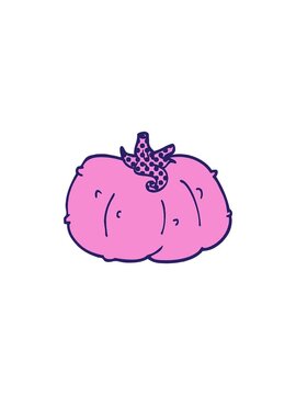 splitting effect animation of a cartoon doodle pumpkin
