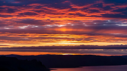 Dramatic Sunset Clouds with Vibrant Orange, Pink and Purple Sky in Cinematic Evening Light