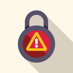 Padlock displaying a warning icon, indicating potential risk or security breach