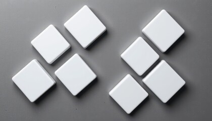 Minimalist White Tiles on Gray Surface Perfect for Background or Decor in Modern Design