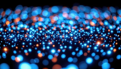 Vibrant Blue and Orange Bokeh Lights Create a Dreamy Abstract Background for Creative Projects and Designs
