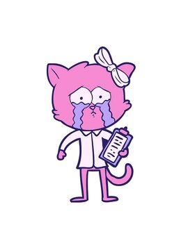 spinning motion animation of a cartoon kitten doodle