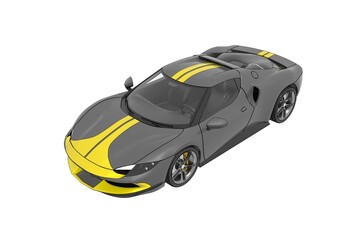 car isolated on white background, 3d illustration, cg render