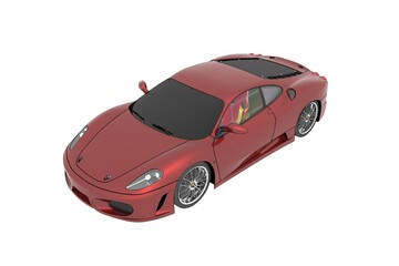 car isolated on white background, 3d illustration, cg render