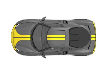 car isolated on white background, 3d illustration, cg render