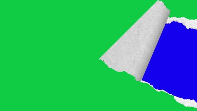 Paper torn animation transition effect, paper tear animation green screen, blue screen background