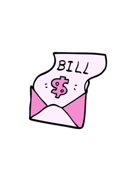 sales flash animation of cartoon doodle bill in envelope