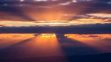 Dramatic Sunset Clouds with Vibrant Orange, Pink and Purple Sky in Cinematic Evening Light