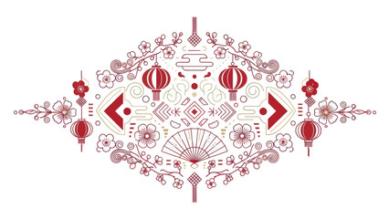 Chinese New Year Lantern Illustration Design.