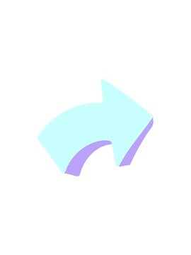 splitting effect animation of cartoon of flat color pointing arrow