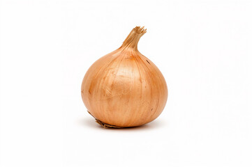 Fresh Whole Onion on White Background with Natural Texture