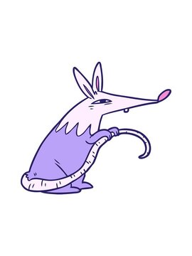 popping motion animation of a cartoon sneaky rat