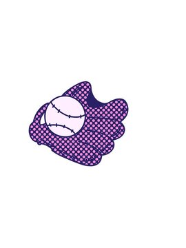 horizontally vibrating animation of hand drawn cartoon doodle of a baseball and glove