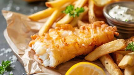 Perfect Fish and Chips with Premium Cod – Britain’s Iconic Seafood Staple, Where Flaky White Flesh, Crispy Battered Coating, and Coastal Heritage Define Comfort Food