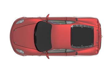 car isolated on transparent background, 3d illustration, cg render