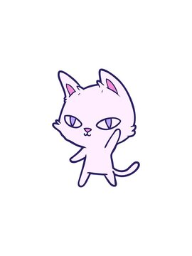 starburst effect animation of cat waving doodle