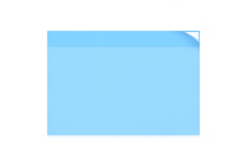 Blue sticky note illustrating a blank sheet of paper, ready for your custom text, important messages, or urgent reminders