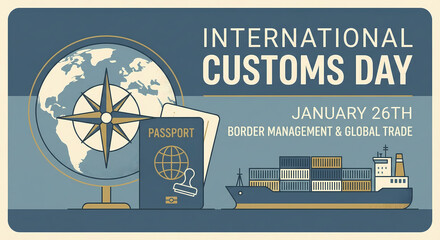 An illustration celebrating International Customs Day on January 26th