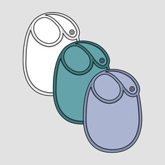 Collection of Baby Bibs in Various Colors and Outline Style