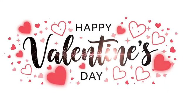 Valentines day animated love typography with floating hearts for romantic greeting social media promotion branding emotional celebration