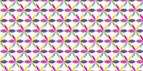 Multi color Petal Shape Seamless Pattern