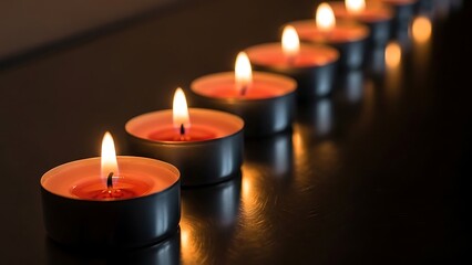 Candlelight serenity on a dark wooden table