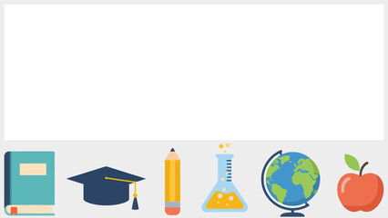 Education Background with Learning Icons and Copy Space – Knowledge and Future for International Day of Education