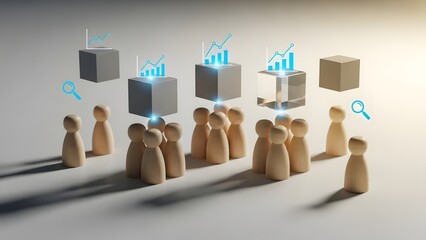 Collaborative team analyzing business data and growth metrics with strategic insights for successful future development