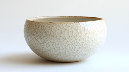 Artisan Bowl: A close-up studio shot presents an elegant, handmade bowl with a textured surface, showcasing the beauty of the craft.