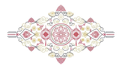 Ornate Floral Pattern Design Element.