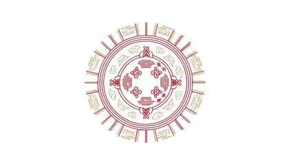 Traditional Circular Embroidered Design Pattern.