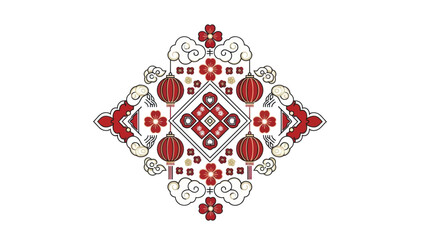 Traditional Red Embroid Page Design.