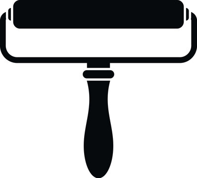 Black paint roller brayer illustration for painting, printing, and arts and crafts